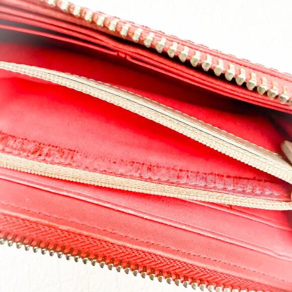 Coach Leather Coral Zippered Organizer Wallet Clutch - Picture 5 of 6